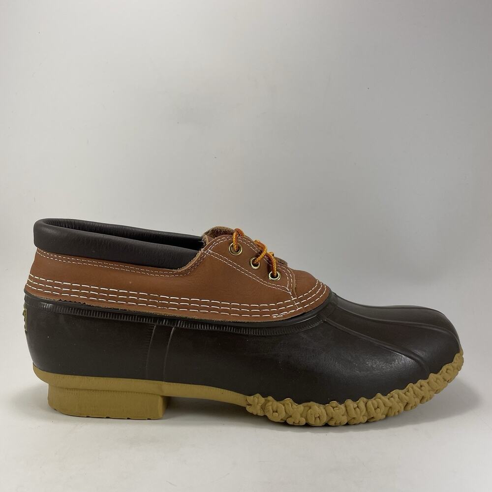 LL Bean Bean Boots Mens Size 14 Waterproof Leather 3 Eye Duck Rain Boots Low